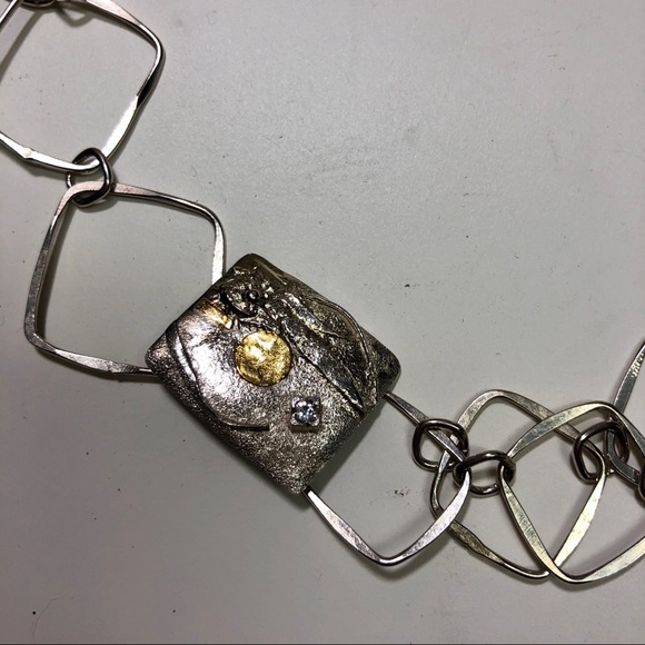 Handmade, sterling silver, long necklace - Picture 3 of 3